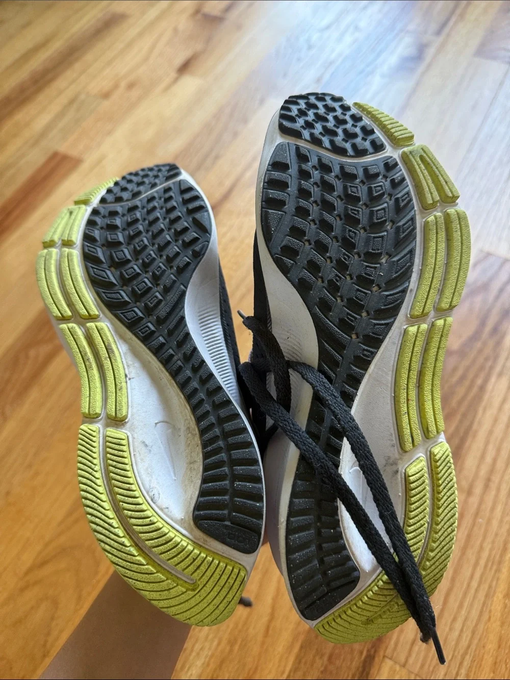 Nike Kids Air Zoom Pegasus 38 GS Black and Neon Green Athletic Shoes